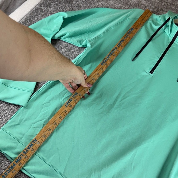 Swannies Long Sleeve Hooded 1/4 Zip Golf Jacket Blue Green Mens L Tullamore Dew - Picture 2 of 9